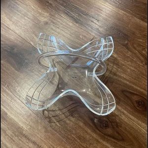 Vintage clear lucite basket tray